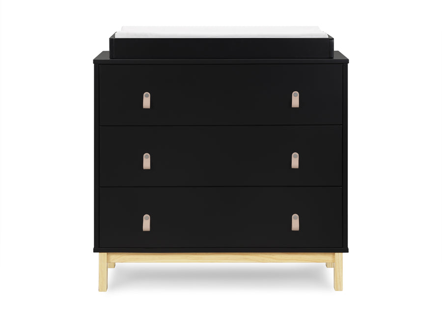Ebony with Natural (1482) 13-babyGap Legacy 3 Drawer Dresser with Leather Pulls