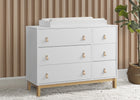 Bianca White with Natural (123) 18-babyGap Legacy 6 Drawer Dresser with Leather Pulls and Interlocking Drawers