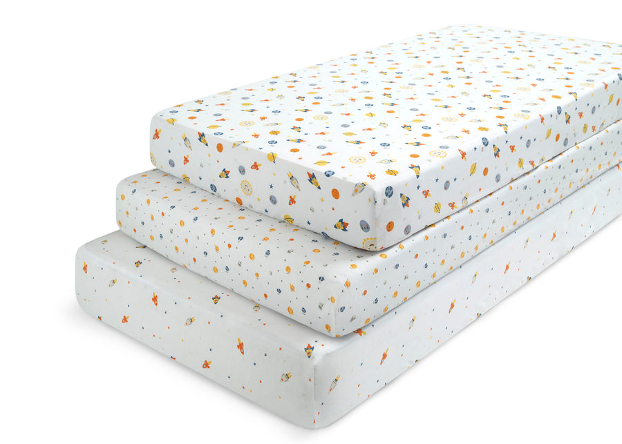 Space Exploration (3235) 3-Fitted Crib Sheets - 3 Pack