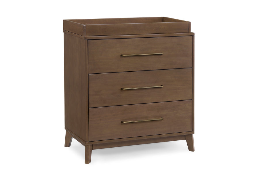 Teak Brown (1526) 16-Spencer 3 Drawer Dresser with Changing Top and Interlocking Drawers