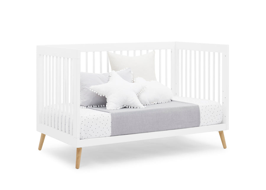 Bianca White with Natural (123) 28-Jordan 4-in-1 Convertible Crib