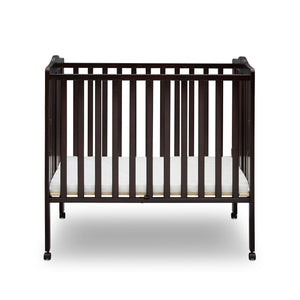 Dark Chocolate (207) 10-Folding Portable Mini Baby Crib with 1.5-inch Mattress