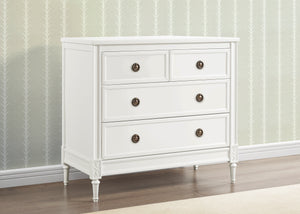 Bianca White (130) 0-Heritage 4 Drawer Dresser with Changing Top and Interlocking Drawers