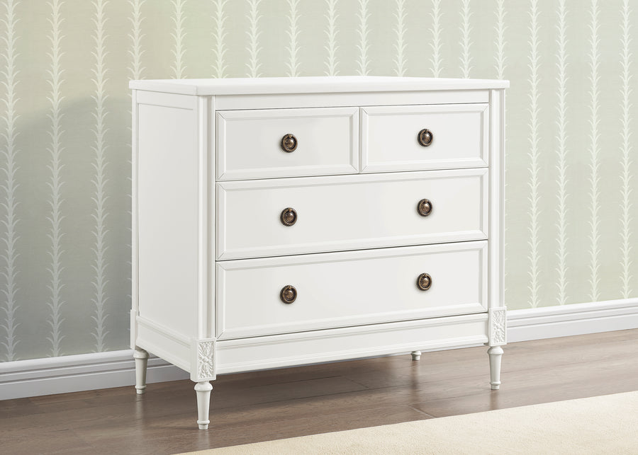 Bianca White (130) 1-Heritage 4 Drawer Dresser with Changing Top and Interlocking Drawers