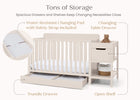 Soft Beige (1560) 6-Maya 5-in-1 Convertible Crib and Changer with Storage
