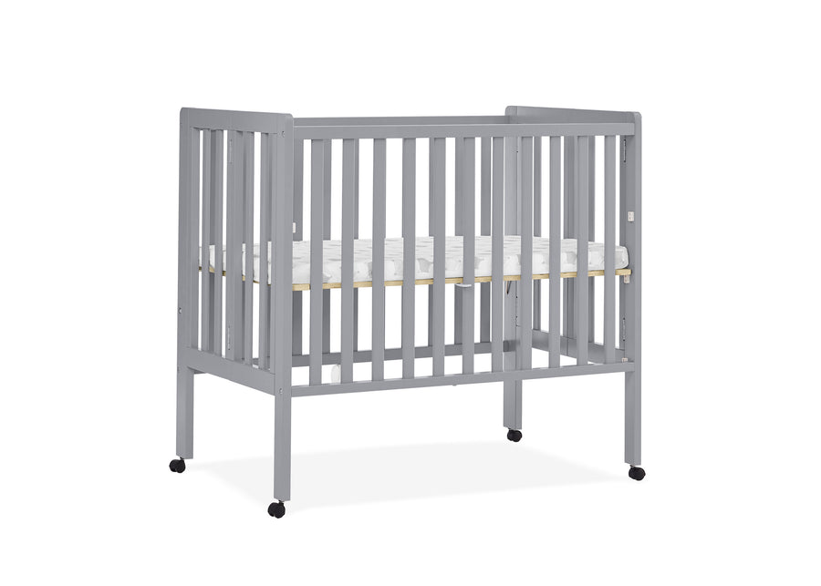 Grey (026) 6-Lee Portable Folding Mini Crib with 1.5-Inch Mattress