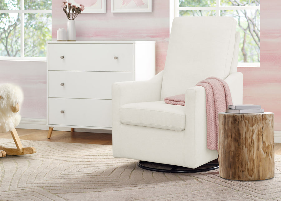 Ivory (771) 21-Andie Nursery Glider Swivel Chair with Stain-Resistant LiveSmart Fabric