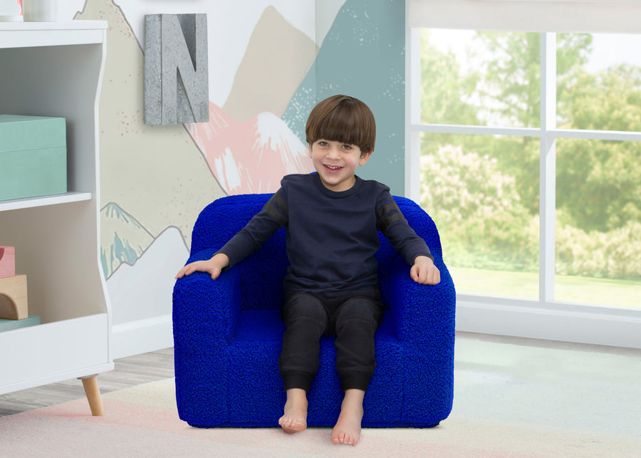Royal Blue (1296) 34-Cozee Sherpa Chair for Kids