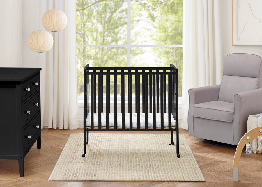 Ebony (0011) 25-Lee Portable Folding Mini Crib with 1.5-Inch Mattress