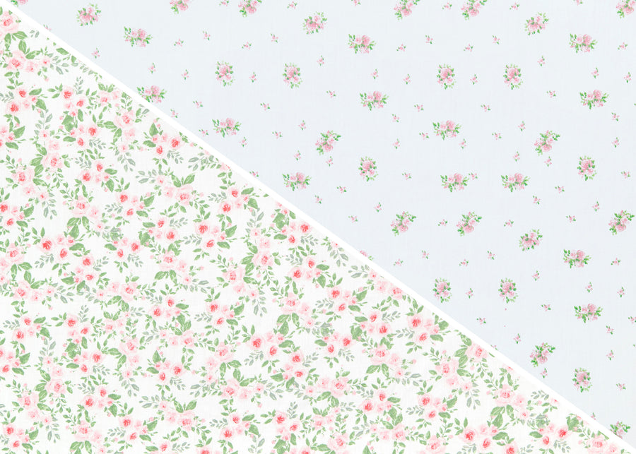 Pink Floral (3034) 4-Space Exploration Fitted Crib Sheets - 2 Pack