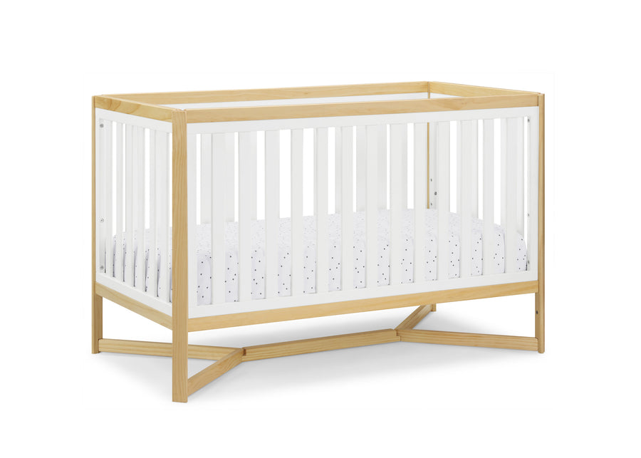 Bianca White with Natural (123) 44-Tribeca 4-in-1 Convertible Crib