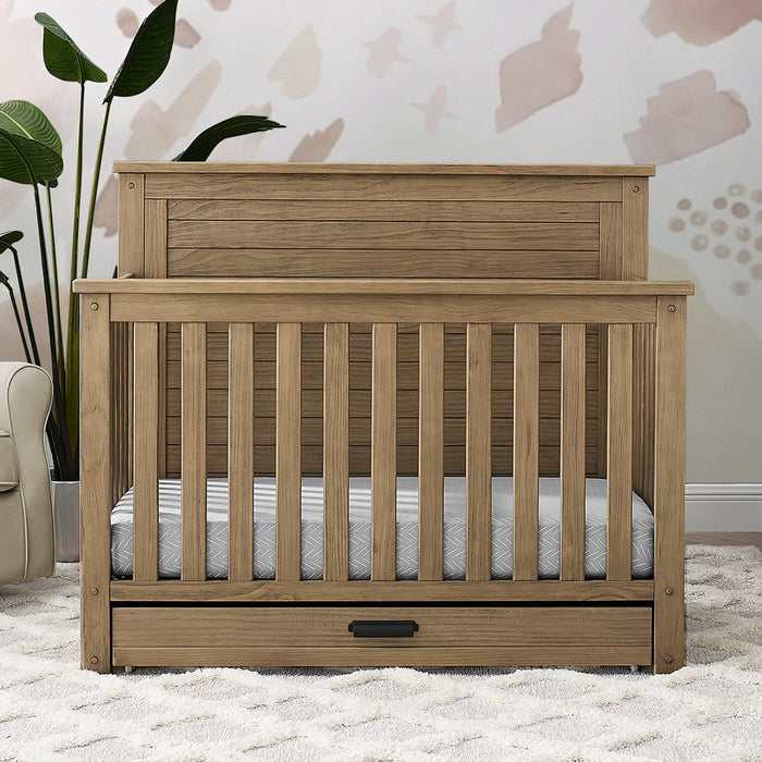 Rustic Acorn (1383) 3-Caden 6-in-1 Convertible Crib with Trundle Drawer