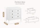 Bianca White (130) 3-Heritage 4 Drawer Dresser with Changing Top and Interlocking Drawers