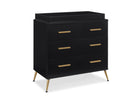Ebony with Melted Bronze (1500) 8-Sloane 4 Drawer Dresser with Changing Top and Interlocking Drawers