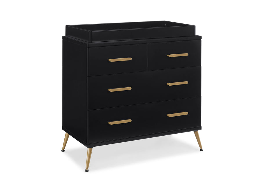 Ebony with Melted Bronze (1500) 8-Sloane 4 Drawer Dresser with Changing Top and Interlocking Drawers
