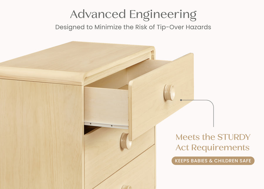 Natural Sandstone (1544) 5-Ari 3 Drawer Dresser with Changing Top