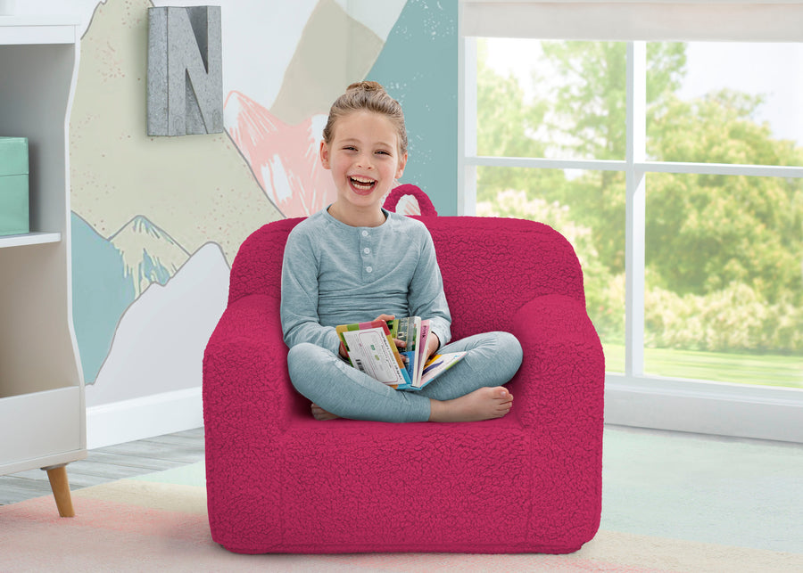 Hot Pink (1293) 24-Cozee Sherpa Chair for Kids