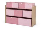 Storage unit with pink bins on a white background 7-GapKids Deluxe Toy Organizer