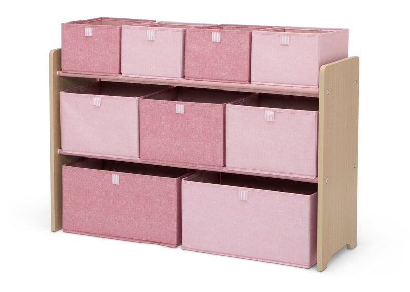 Storage unit with pink bins on a white background 7-GapKids Deluxe Toy Organizer