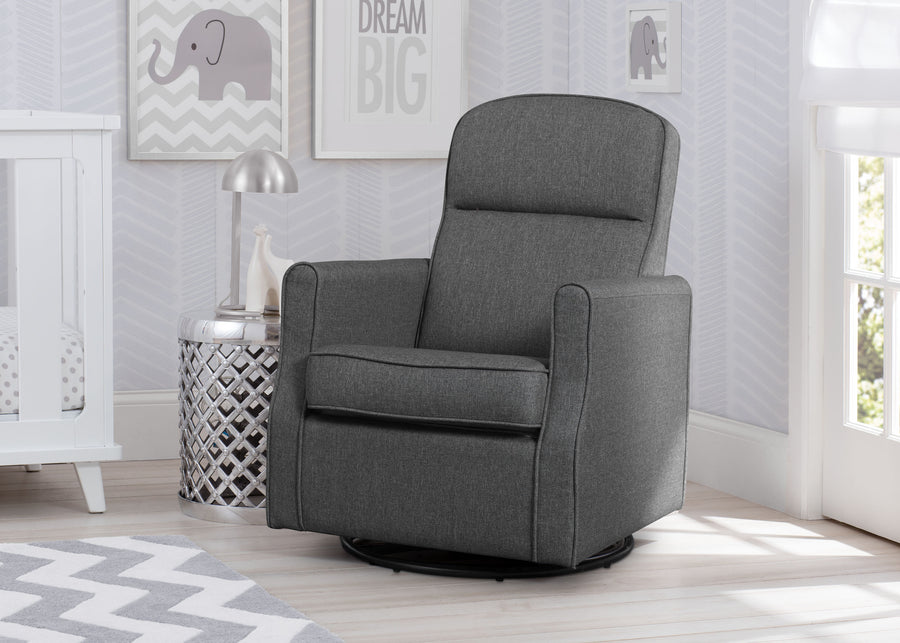 Charcoal Grey (931) 6-Blair Slim Nursery Glider Swivel Rocker Chair