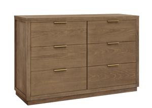 Aged Oak (845) 3-Forever 6 Drawer Dresser with Interlocking Drawers - Naturals Collection