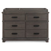 DCB: Rustic Grey (084) 20-Asher 6 Drawer Dresser with Changing Top and Interlocking Drawers