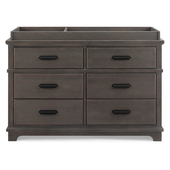 DCB: Rustic Grey (084) 20-Asher 6 Drawer Dresser with Changing Top and Interlocking Drawers