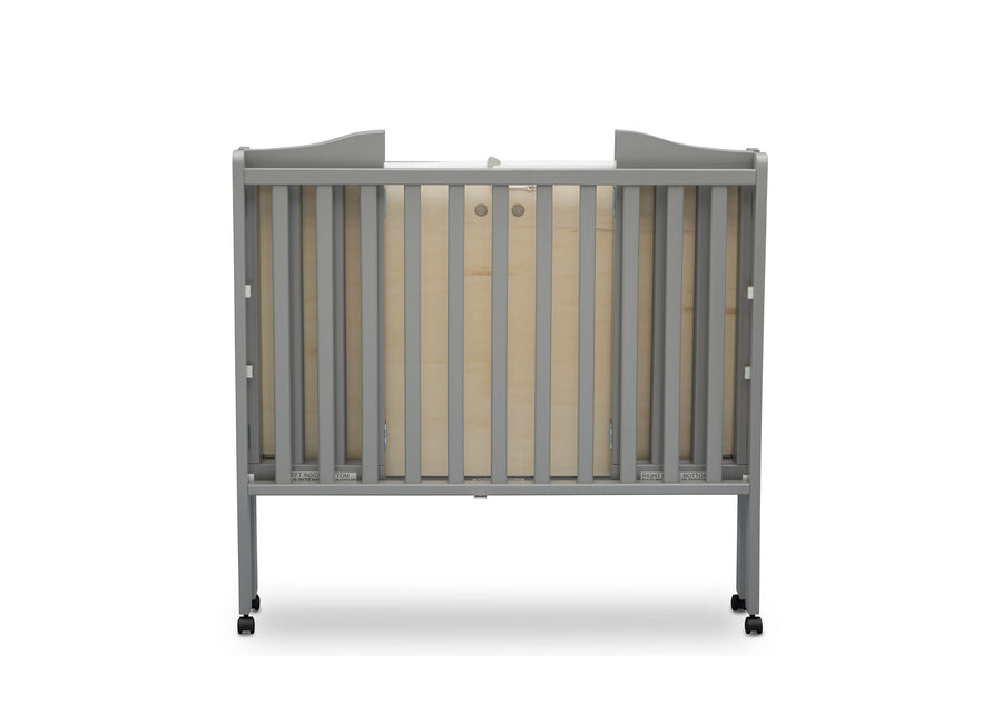 Grey (026) 12-Folding Portable Mini Baby Crib with 1.5-inch Mattress