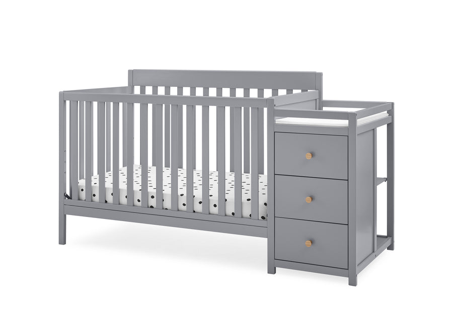 Grey with Natural (1359) 13-Flynn 5-in-1 Convertible Crib and Changer