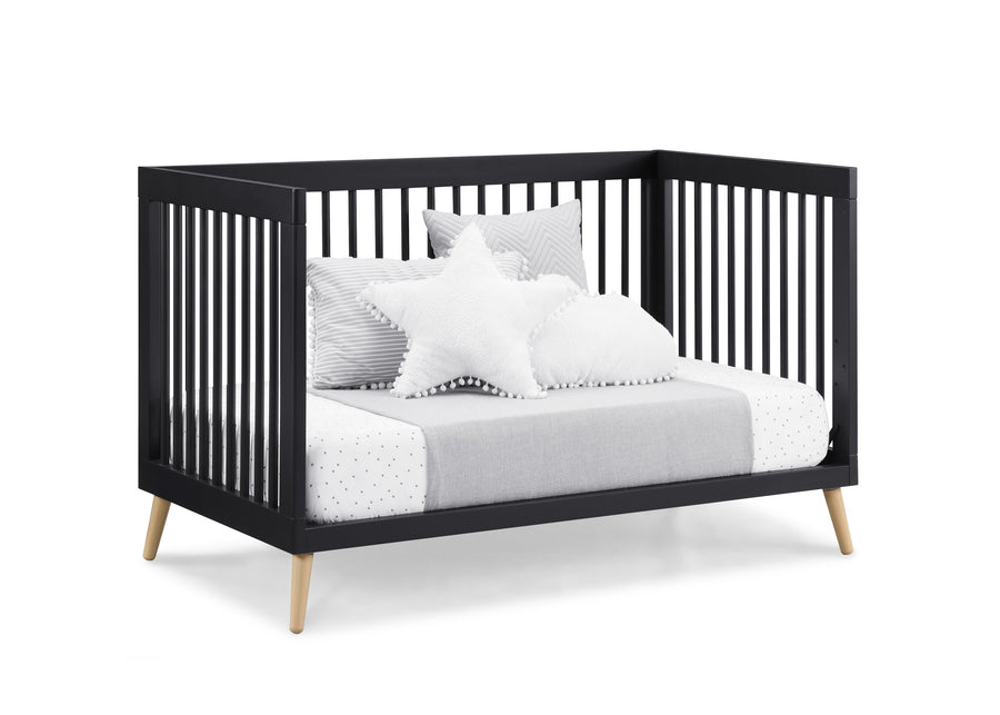 Midnight Grey with Natural (1372) 12-Jordan 4-in-1 Convertible Crib