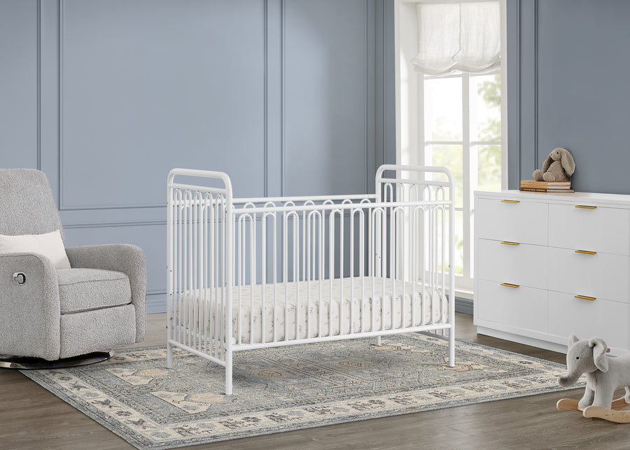 White (1309) 1-Darcy 4-in-1 Convertible Metal Crib