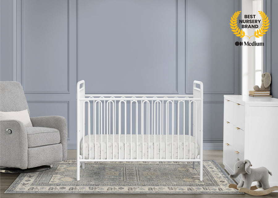 White (1309) 2-Darcy 4-in-1 Convertible Metal Crib