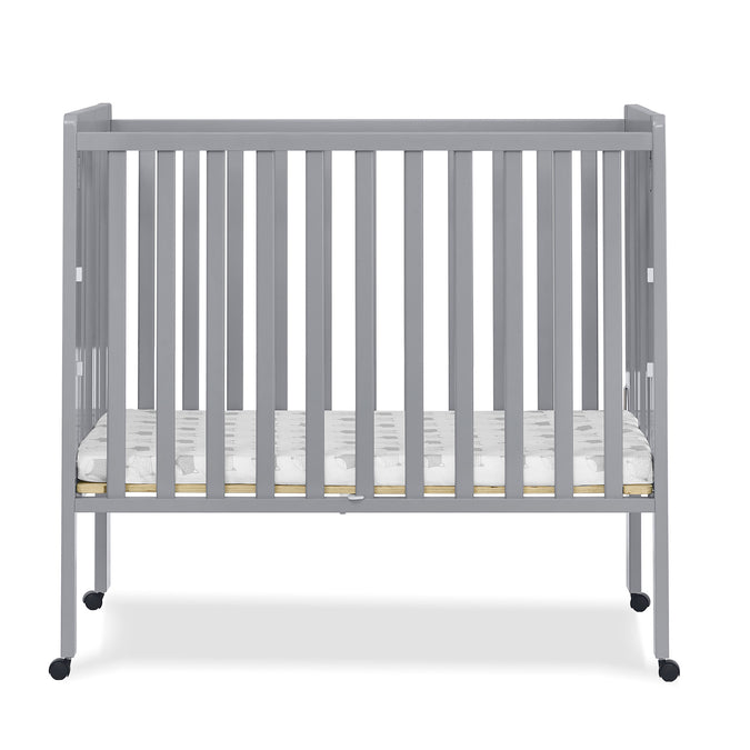 DCB: Grey (026) 7-Lee Portable Folding Mini Crib with 1.5-Inch Mattress