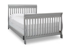 Gray crib with white mattress on a white background 47-Canton 4-in-1 Crib