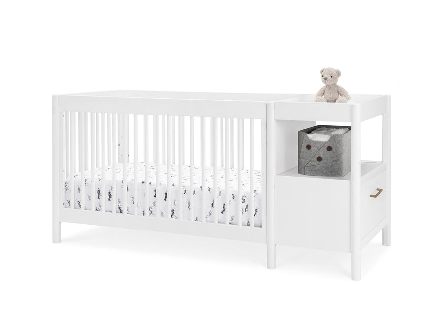 Bianca White (130) 15-Zoe 5-in-1 Convertible Crib and Changer
