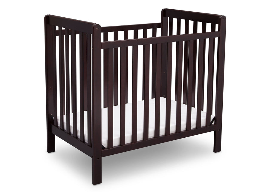 Dark Chocolate (207) 3-Classic Mini Crib with 2.75-inch Mattress - Convertible to Twin Bed