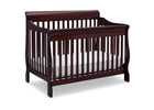Dark wood crib with white mattress on a white background 35-Canton 4-in-1 Crib