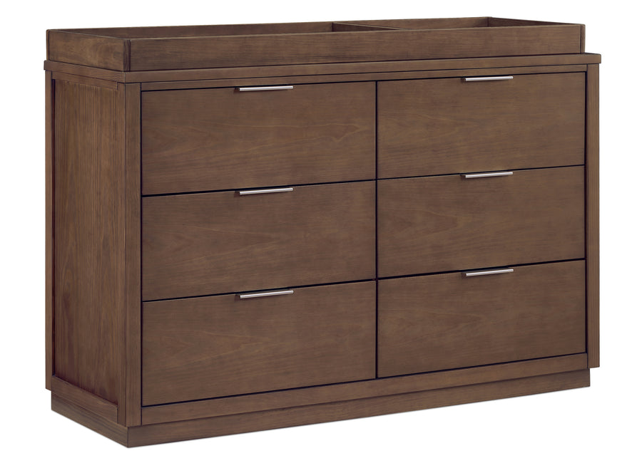 Teak Brown (1526) 9-Forever 6 Drawer Dresser with Interlocking Drawers - Naturals Collection