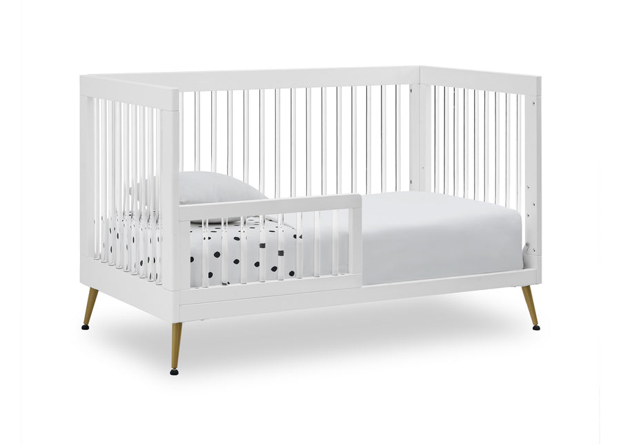 Bianca White with Melted Bronze (186) 11-Sloane 4-in-1 Acrylic Convertible Crib