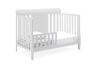 White crib with a mattress on a white background 17-Richmond 6-in-1 Convertible Baby Crib