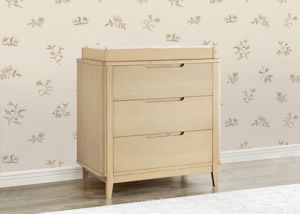 Noah 3 Drawer Dresser with Changing Top and Interlocking DrawersNatural Sandstone (1544)