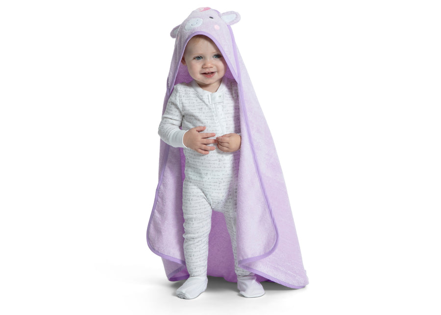 Light Purple Unicorn (1262) 6-Baby Hooded Bath Towel