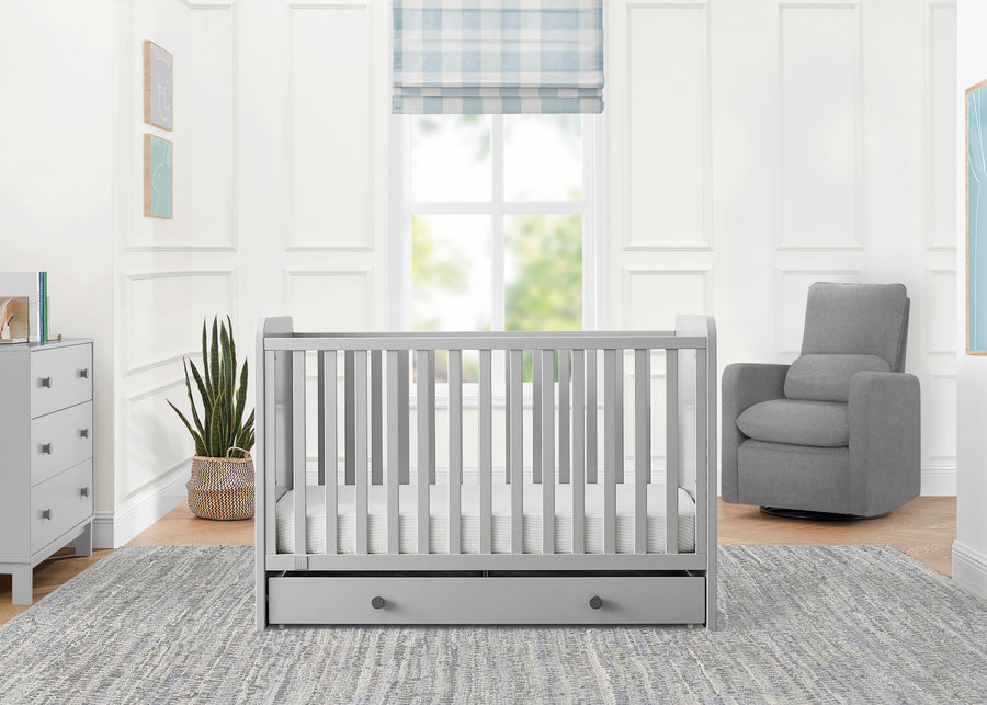Grey with Dark Grey (1478) 17-babyGap Graham 4-in-1 Convertible Crib with Storage Drawer