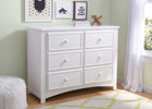 Bianca White (130) 1-Summit 6 Drawer Dresser with Interlocking Drawers