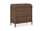 Teak Brown (1526) 5-Saint 4 Drawer Dresser with Changing Top and Interlocking Drawers