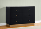 Midnight Grey with Acorn (1510) 1-James 6 Drawer Dresser with Changing Top and Interlocking Drawers
