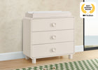 Soft Beige (1560) 15-Ari 3 Drawer Dresser with Changing Top
