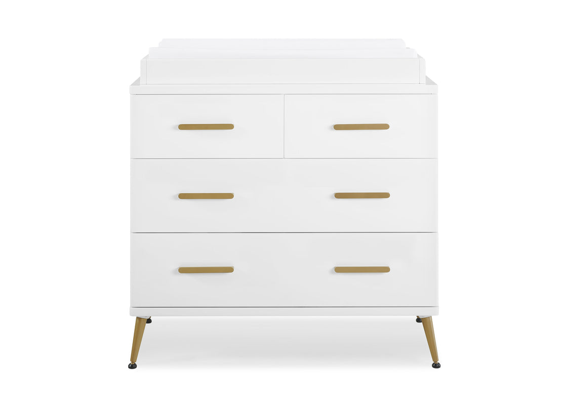 delta children sloane dresser Sloane 4 Drawer Dresser with Changing Top and Interlocking Drawers