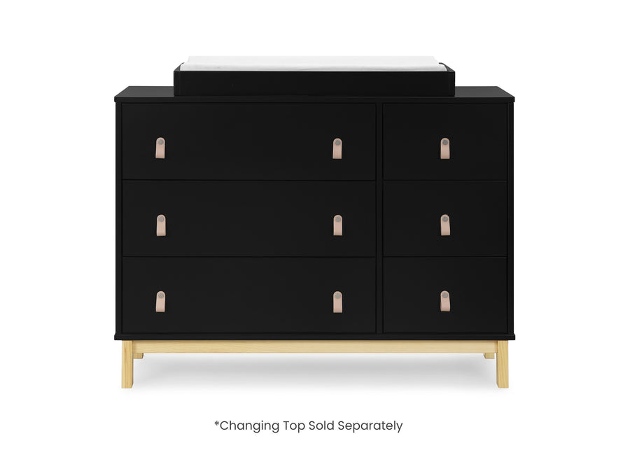 Ebony with Natural (1482) 11-babyGap Legacy 6 Drawer Dresser with Leather Pulls and Interlocking Drawers