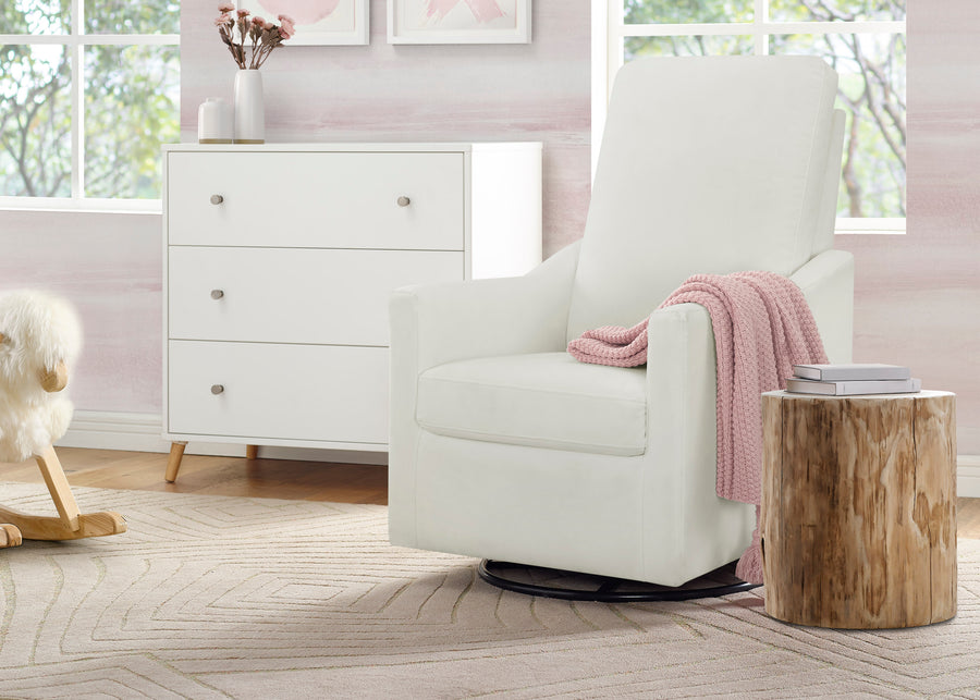 Pearl (1457) 9-Andie Nursery Glider Swivel Chair with Stain-Resistant LiveSmart Fabric